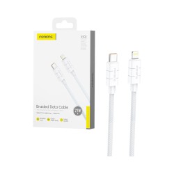 Cabo Foneng XS02 Braided Tipo C para Lightning PD27W 1,2M Branco